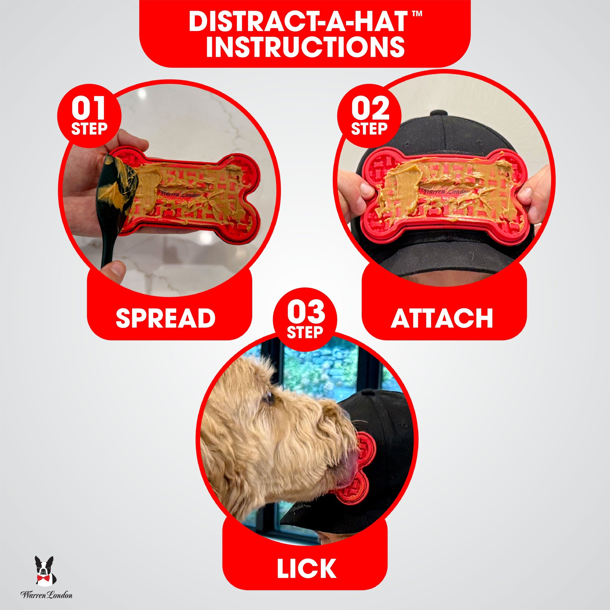 Distract-A-Hat ™ The Dog Lick Hat Pet Grooming Supplies Warren London 